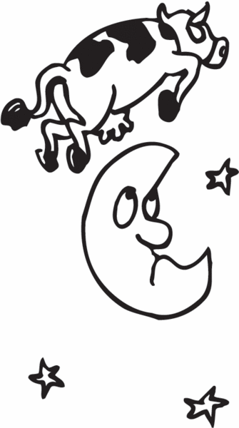 Cow Jumping Over Moon Coloring Coloring Pages