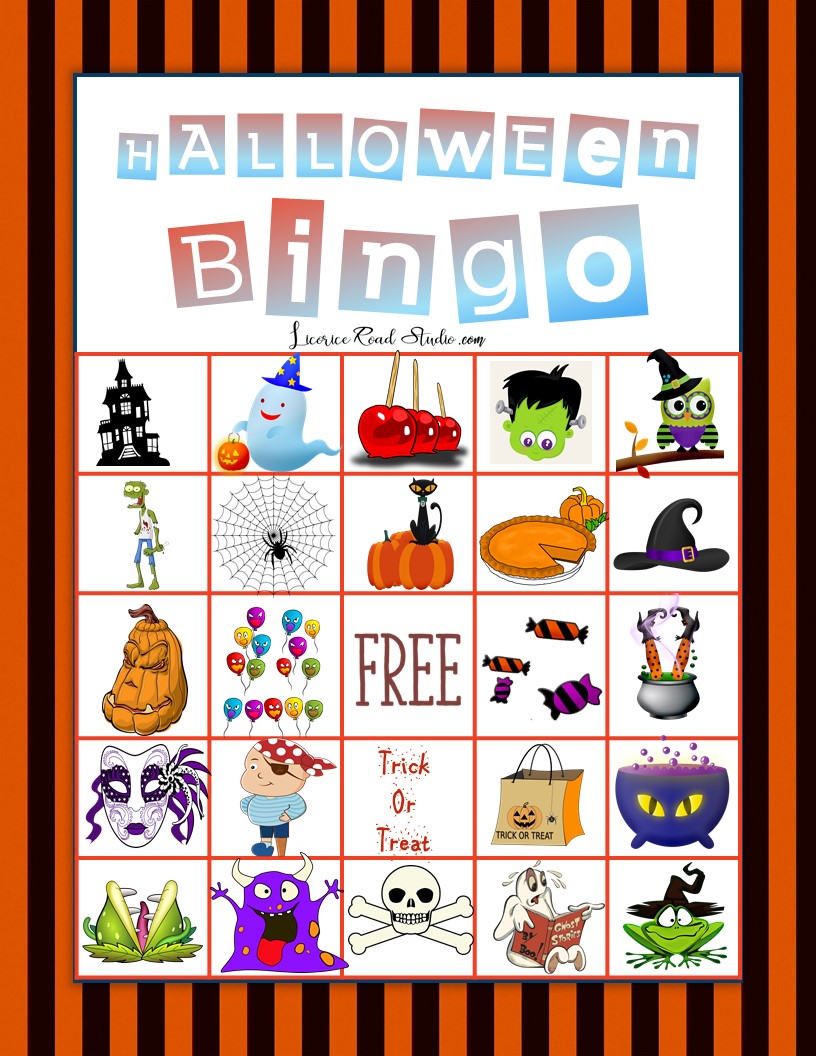 halloween bingo game card